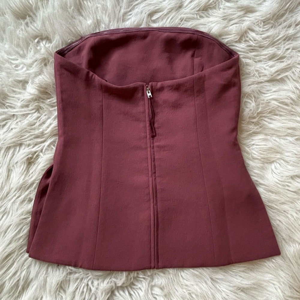 Aritzia Strapless Peplum Top in Mauve - Picture 12 of 14